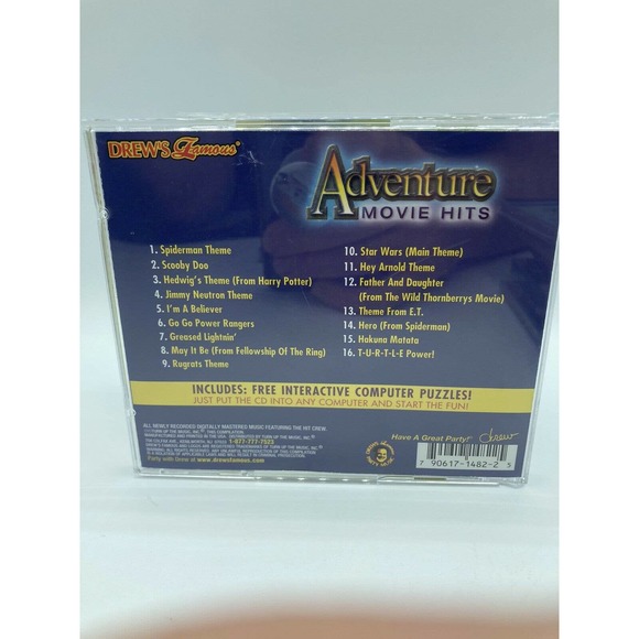 Drew's Famous Adventure Movie Hits Spiderman Star Wars Power Rangers ET Theme CD - Picture 3 of 3